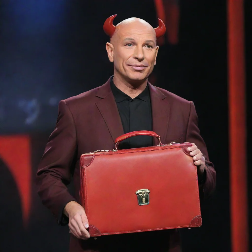 aiartstation art howie mandel as a devil from dungeons and dragons with a briefcase from the show deal or no deal confident engaging wow 3
