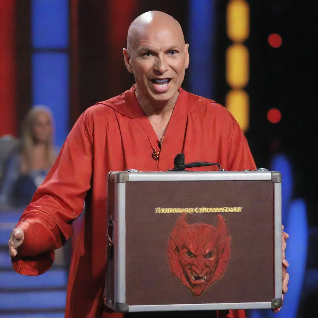 aiartstation art howie mandel as a devil from dungeons and dragons with a case from the show deal or no deal confident engaging wow 3