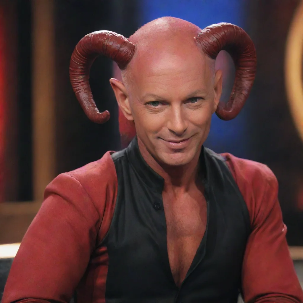 aiartstation art howie mandel as a red skinned tiefling from dungeons and dragons on the set of deal or no deal confident engaging wow 3