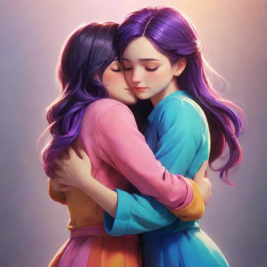 aiartstation art hugging hd characters amazing hd anome aesthetic best quality love colorful powerful  confident engaging wow 3