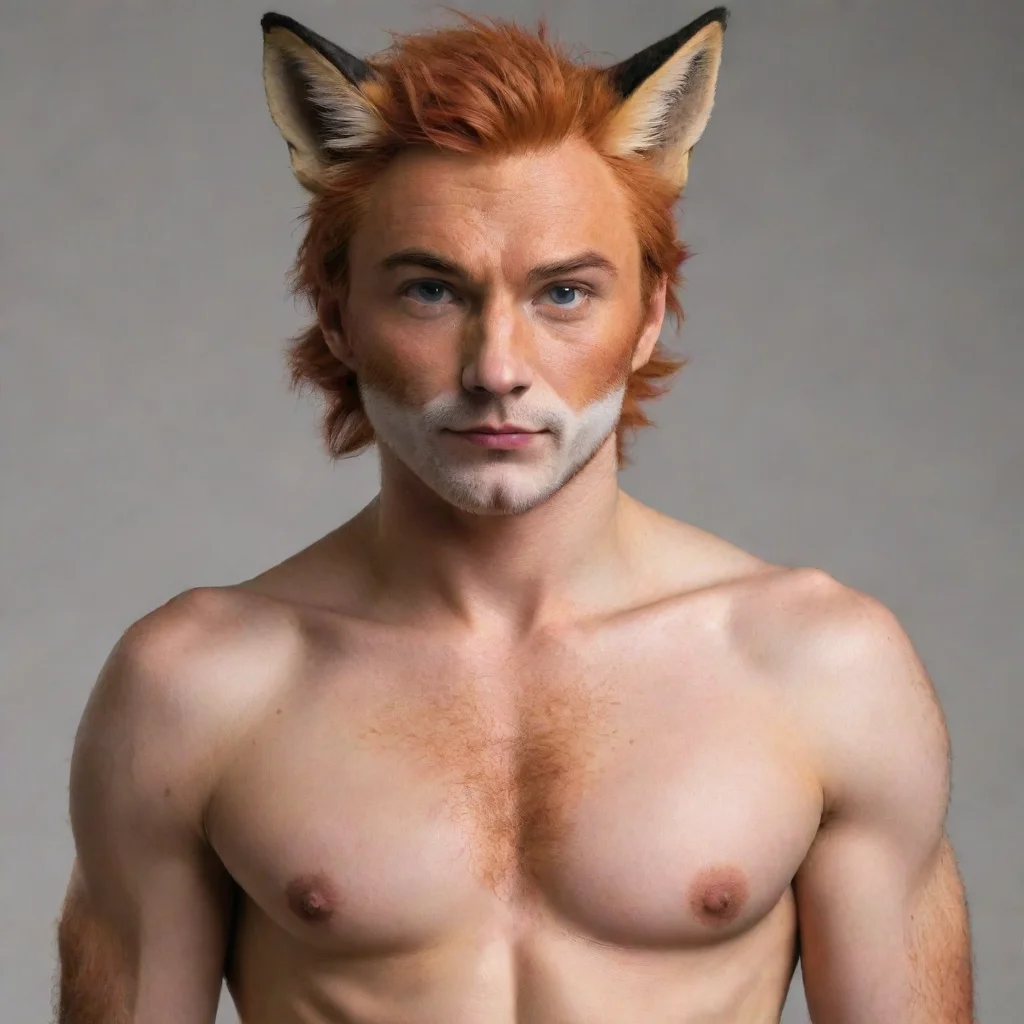aiartstation art human male transforming into a realistic red fox confident engaging wow 3