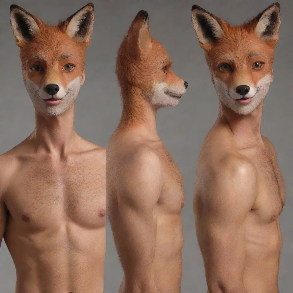aiartstation art human male turning into a realistic red fox confident engaging wow 3