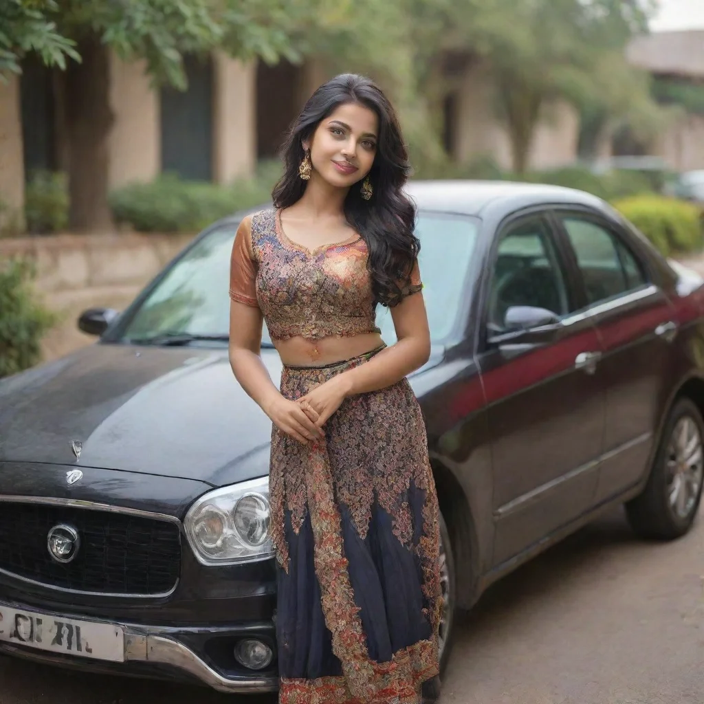 aiartstation art indian girl and car beutiful women  confident engaging wow 3