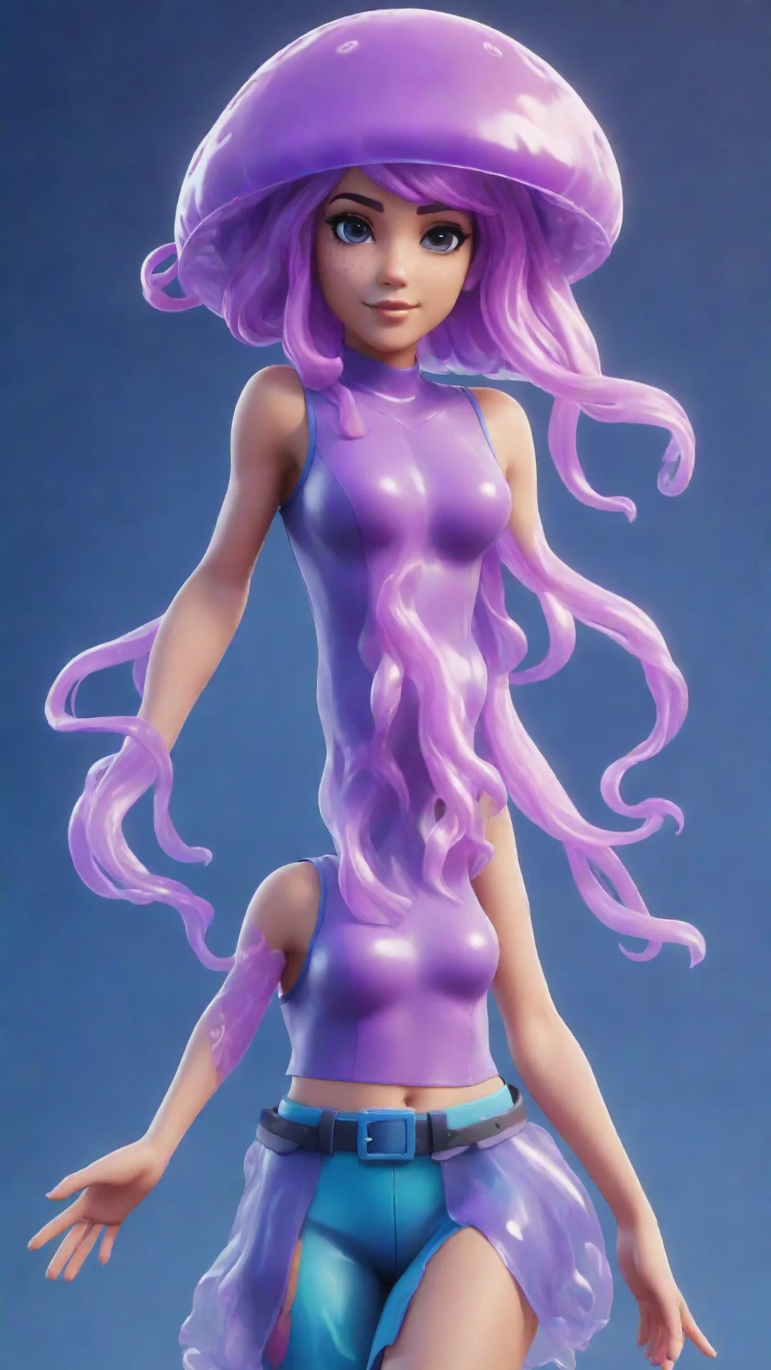 artstation art jellyfish style fortnite girl skin confident engaging wow 3 tall