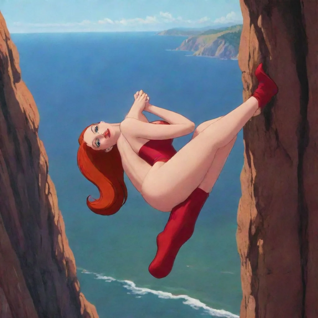 aiartstation art jessica rabbit hangs from a cliff confident engaging wow 3