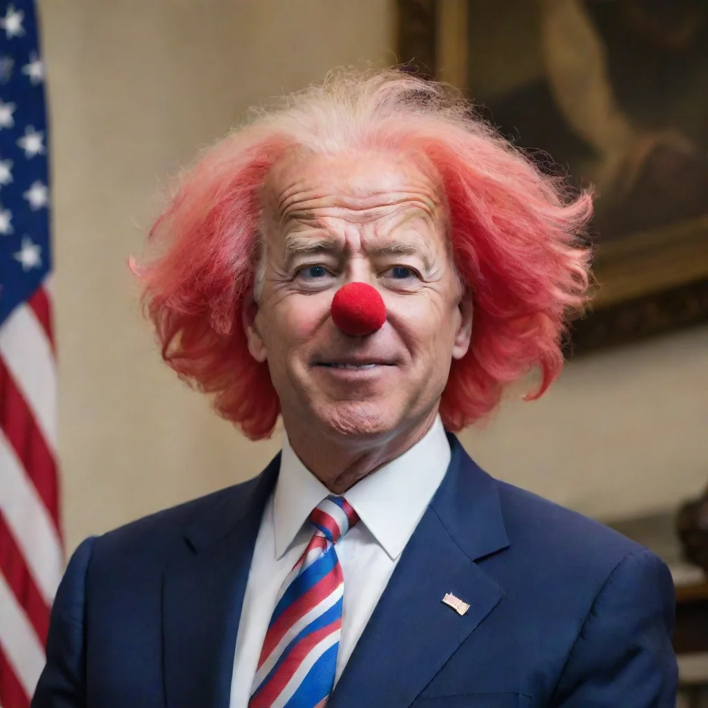 aiartstation art joe biden wearing a clown wig confident engaging wow 3