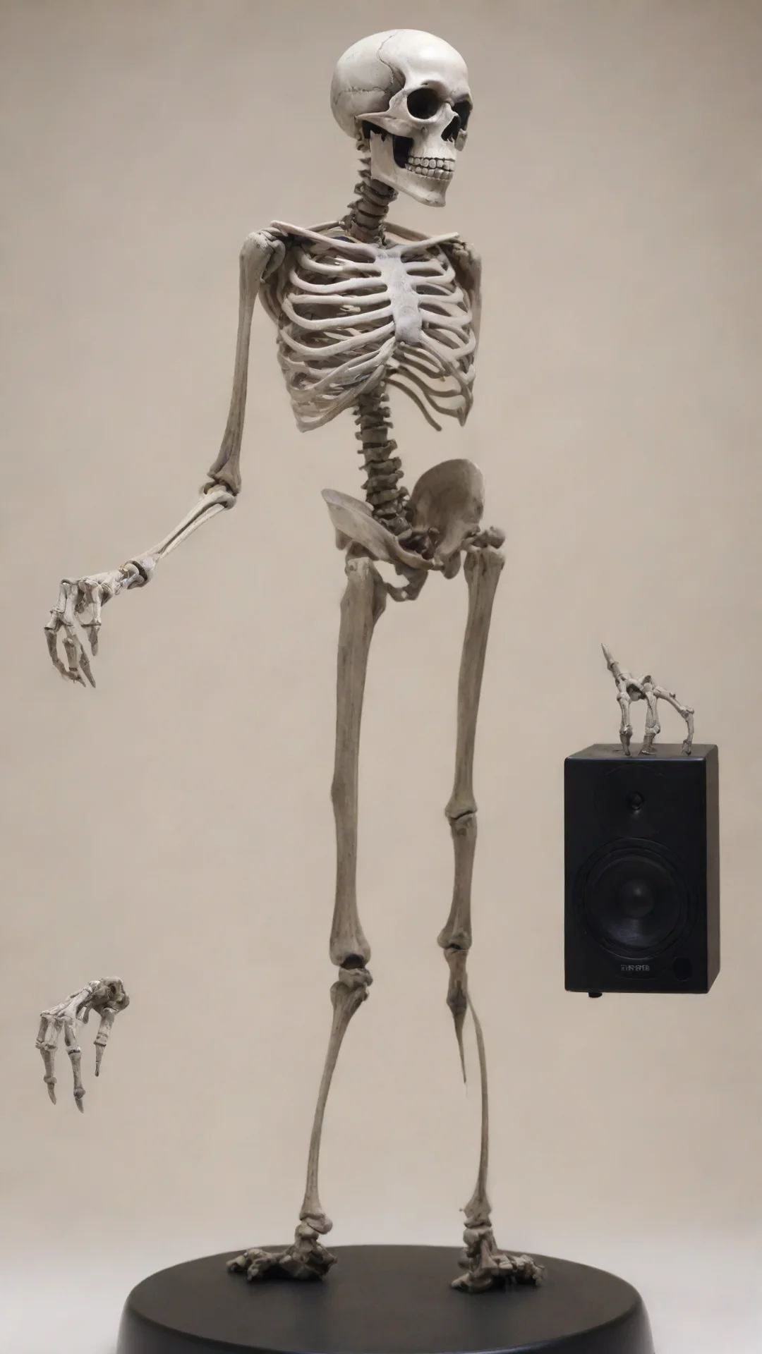 aiartstation art jojo bizarre adventure artificial skeleton stand with black speakers filling in the areas where the bones don%27t confident engaging wow 3 tall