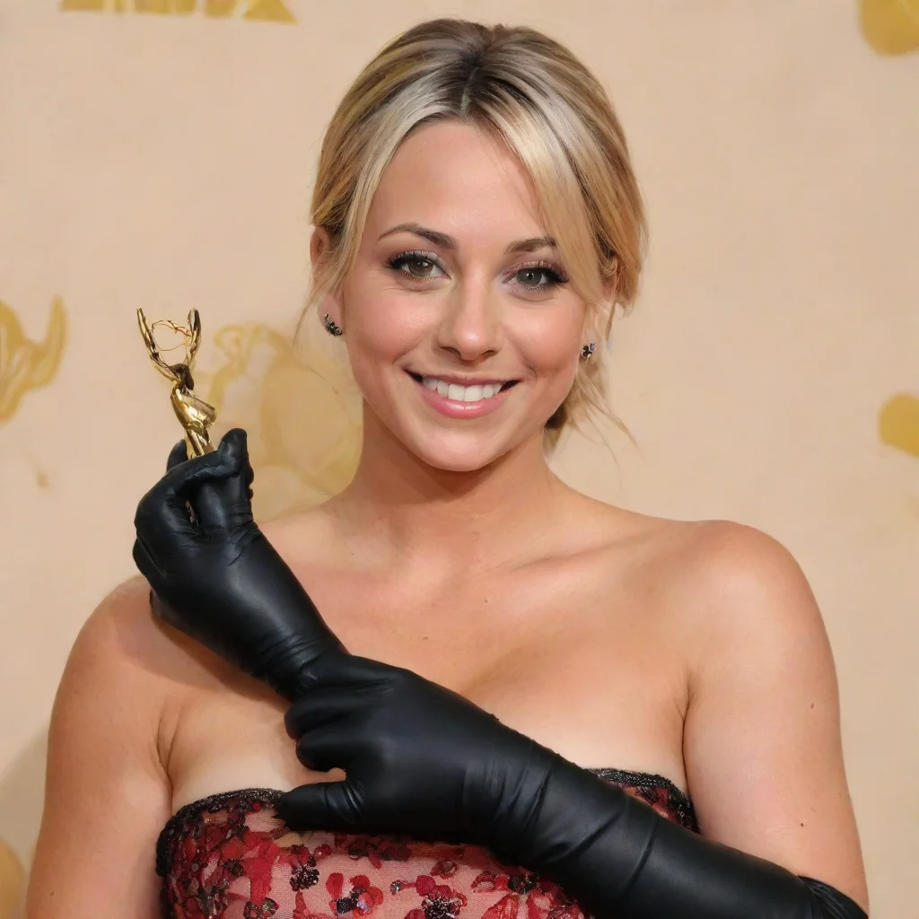 artstation art kaley  cuoco actress smiling at the 2013 emmy awards  with nitrile black gloves mayonnaise out a piping bag hd confident engaging wow 3
