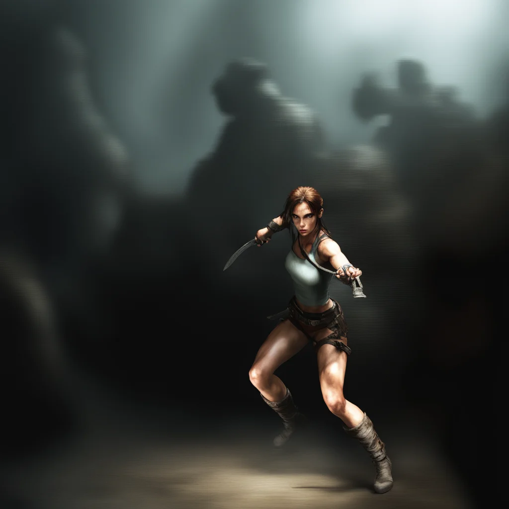 aiartstation art lara croft fights with orcs confident engaging wow 3