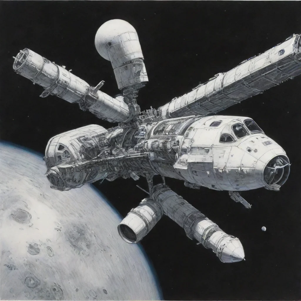 aiartstation art larry elmore%2C space station%2C ink drawing confident engaging wow 3