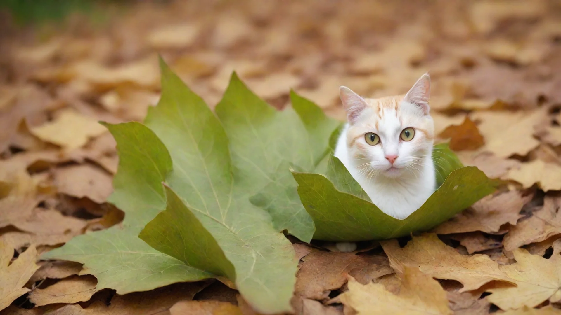 aiartstation art leaf cat confident engaging wow 3 wide