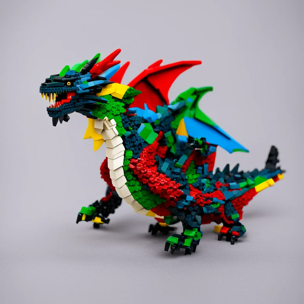 aiartstation art lego dragon  confident engaging wow 3