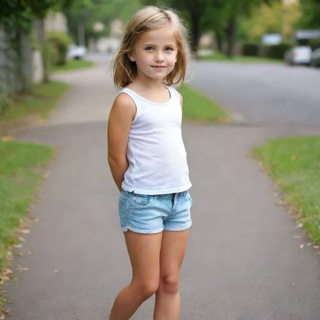 artstation art little girl in shorts confident engaging wow 3