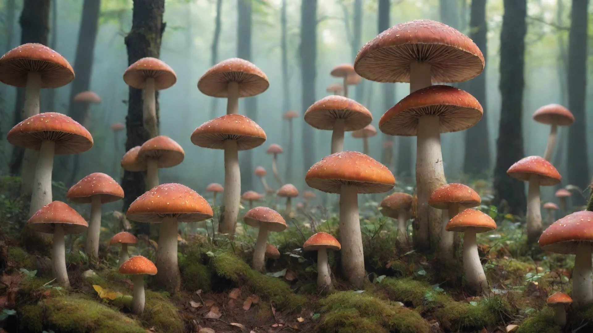 aiartstation art magical mushroom forest confident engaging wow 3 wide