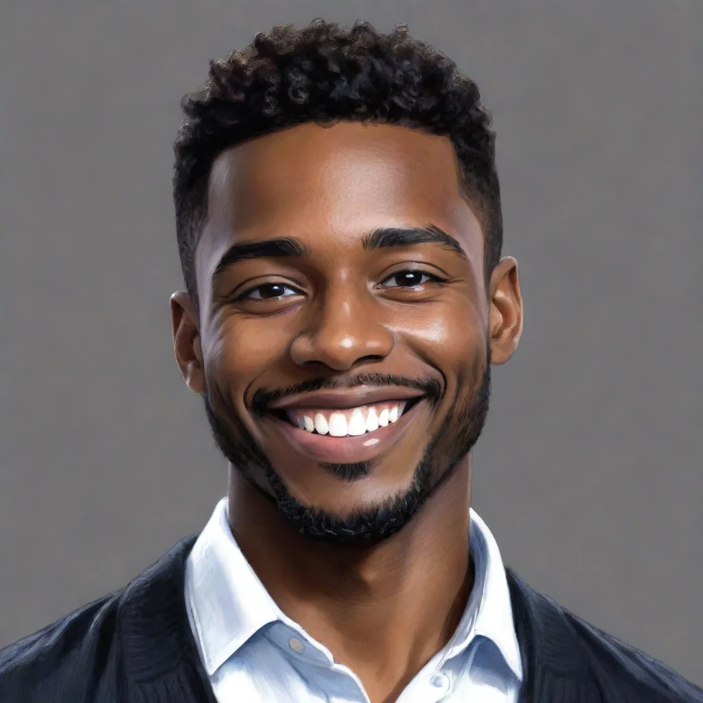 aiartstation art male%2Cblack%2C30%2C%2230 years old black male good looking%2C smiling%2C portrait sketch color drawing%22 confident engaging wow 3