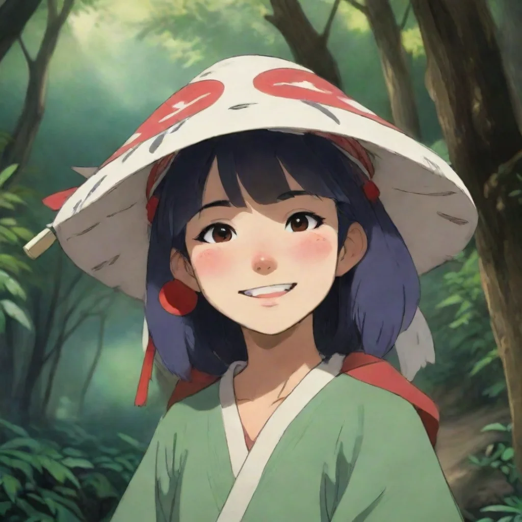 artstation art medicine seller asian japanese anime mononoke hat kasa smile smiling happy  confident engaging wow 3