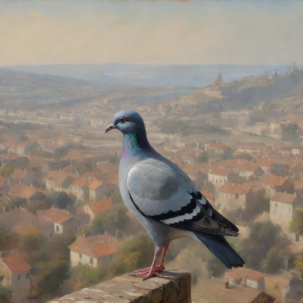 aiartstation art message carrier pigeon%2C settlement in distance confident engaging wow 3