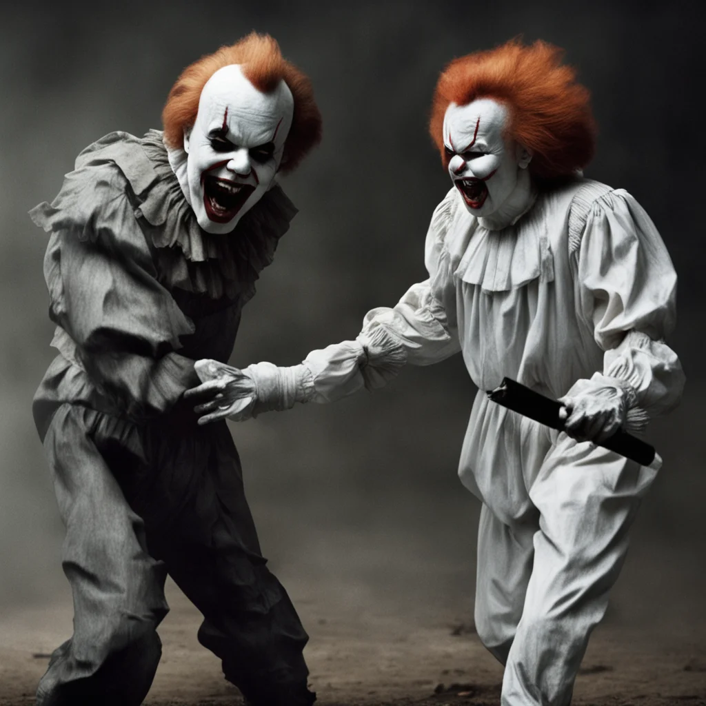 aiartstation art michael myers attacking pennywise confident engaging wow 3