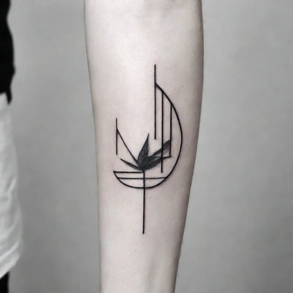 aiartstation art minimalistic fine line black and white tattoo confident engaging wow 3