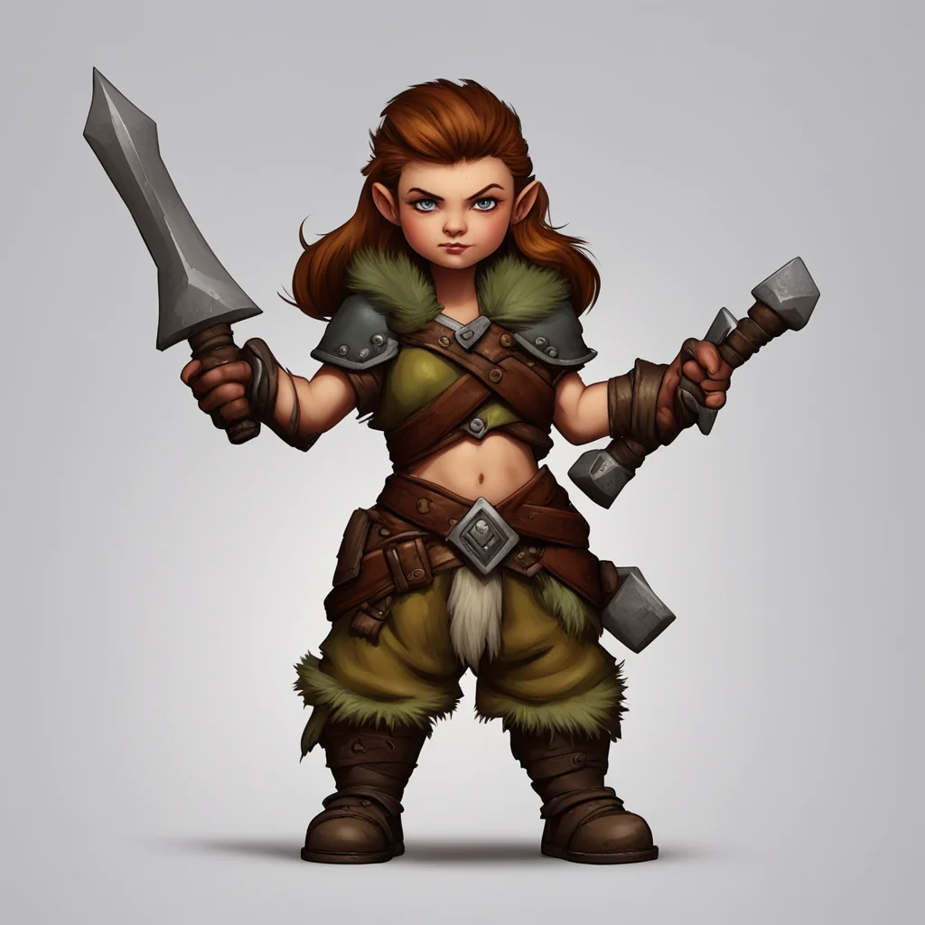 aiartstation art munchkin barbarian female confident engaging wow 3