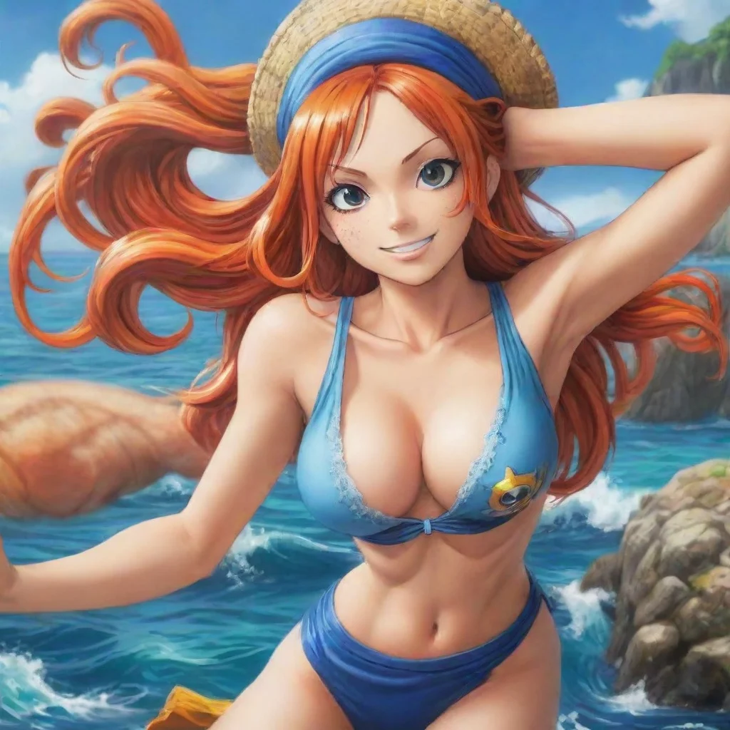 aiartstation art nami from one piece confident engaging wow 3