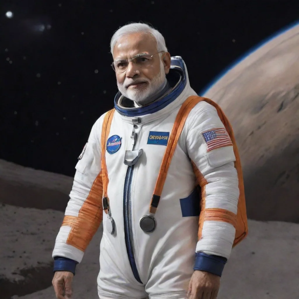 artstation art narendra modi in space suit confident engaging wow 3