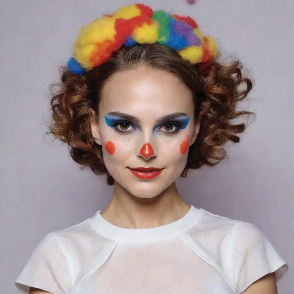 artstation art natalie portman wearing clown makeup confident engaging wow 3