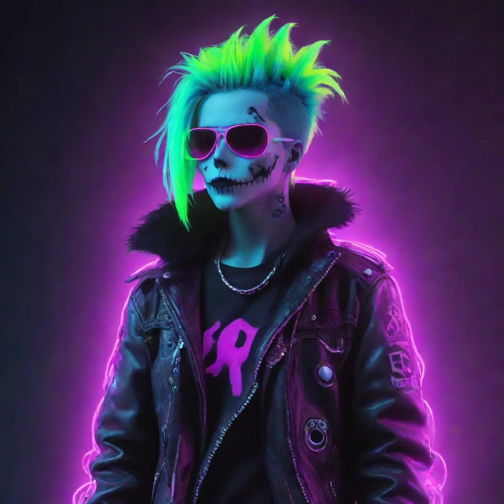 aiartstation art neon punk ghost confident engaging wow 3