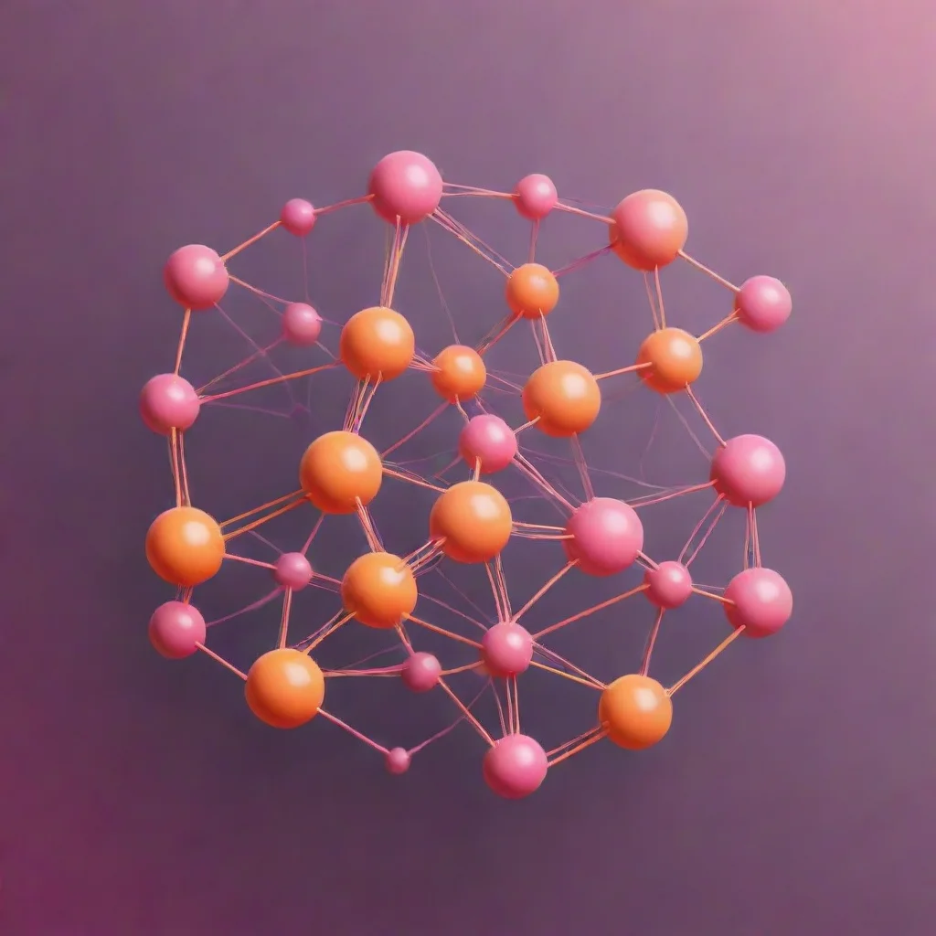 aiartstation art neural network logo oranges pinks nodes and connections logo clean confident engaging wow 3