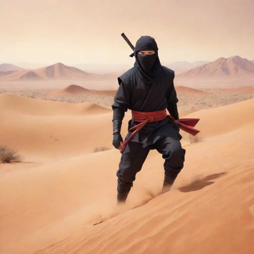 aiartstation art ninja in the desert in the naruto style  confident engaging wow 3