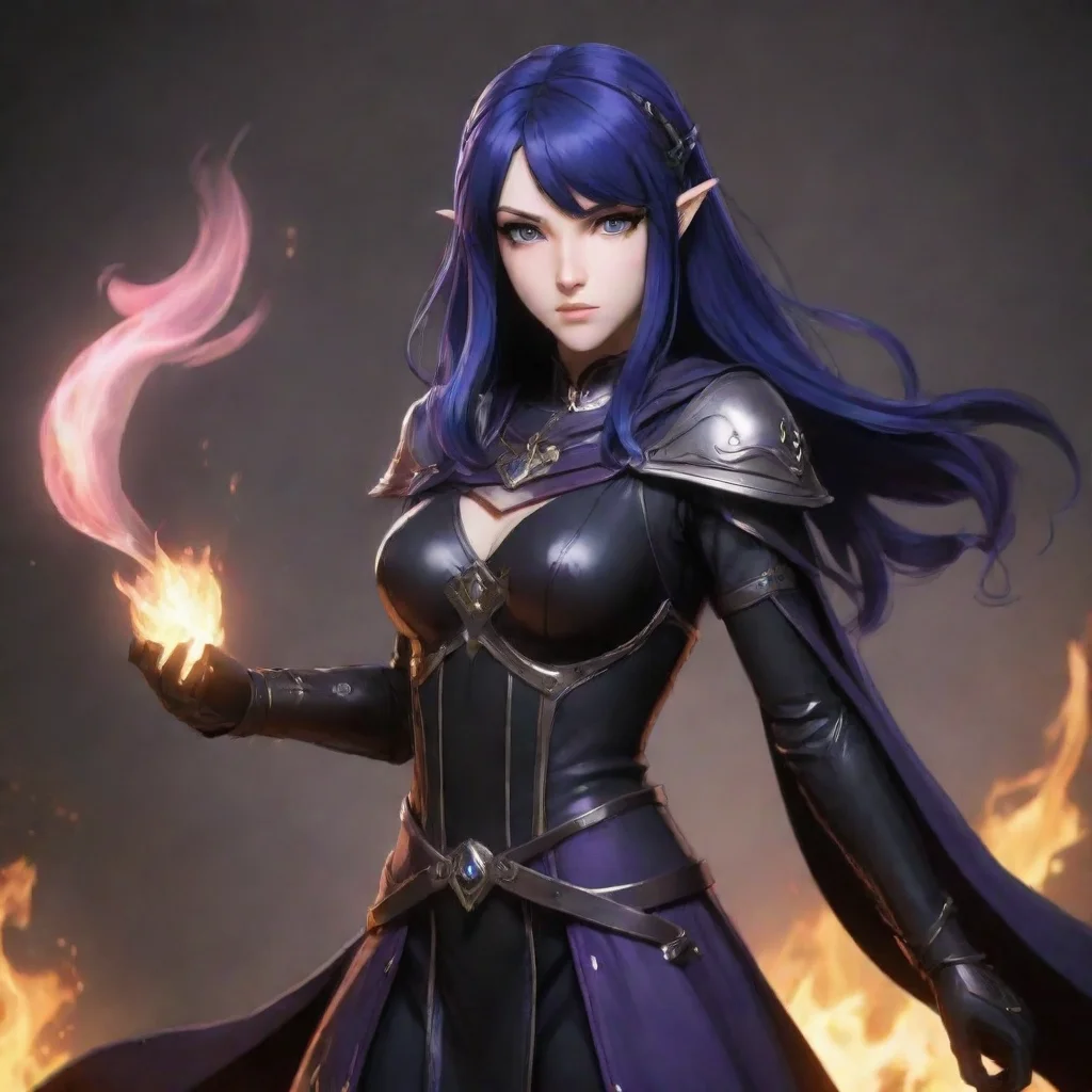 artstation art nyx fire emblem wielding dark magic looking at viewer expressionless confident engaging wow 3