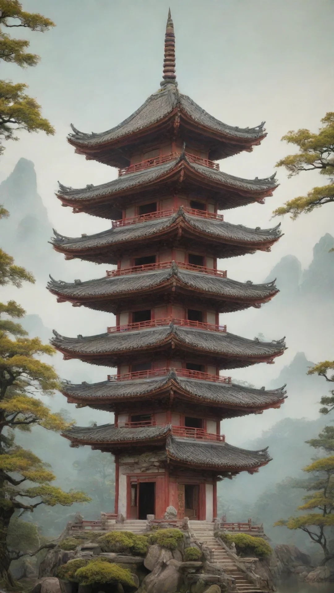 artstation art pagoda creatures aspect 169 confident engaging wow 3 tall