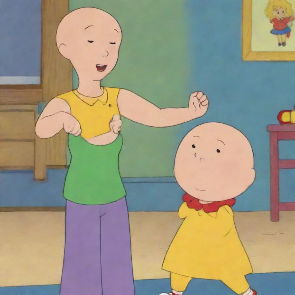 aiartstation art pbs kids%3A caillou%27s mommy biceps flex confident engaging wow 3