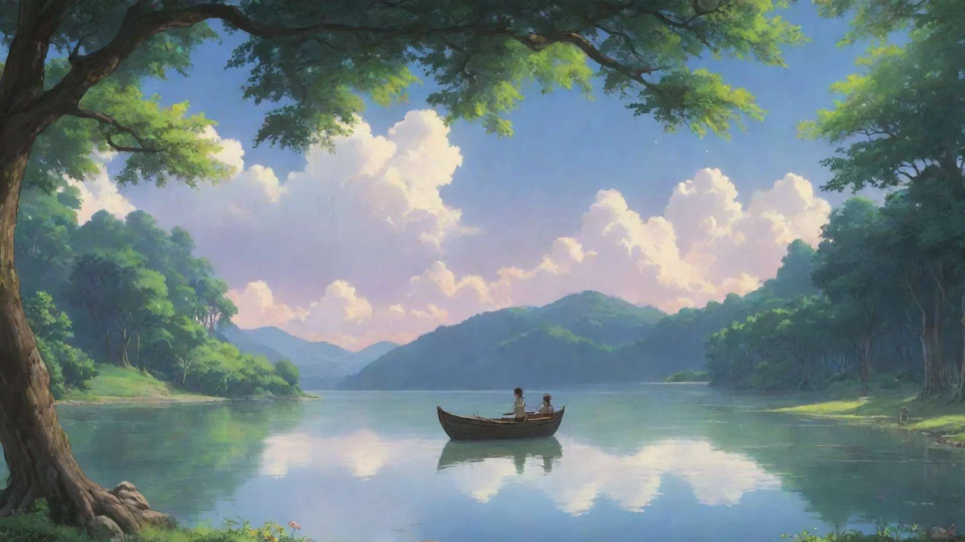 artstation art peaceful serene anime ghibli scene relax confident engaging wow 3 wide