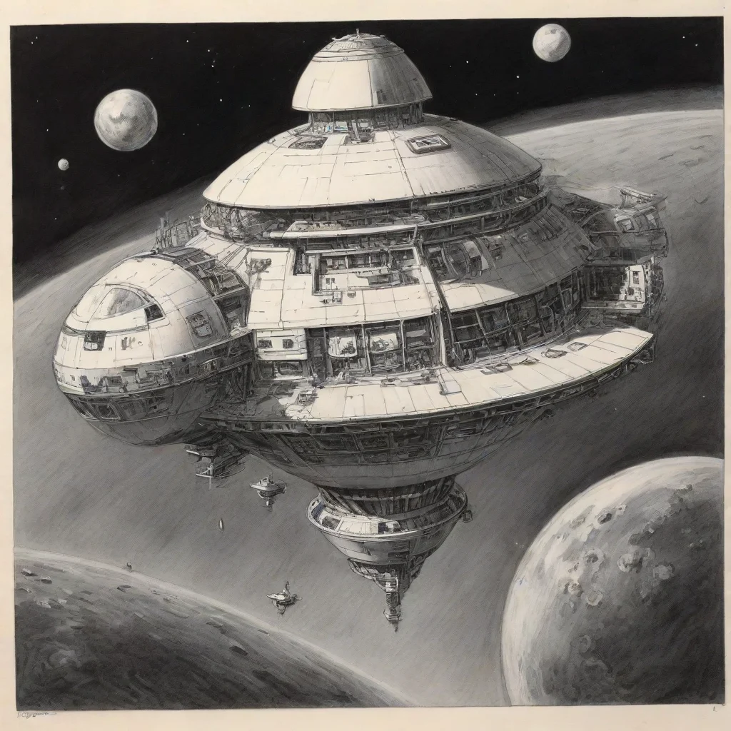 aiartstation art perry rhodan%2C space station%2C ink drawing confident engaging wow 3