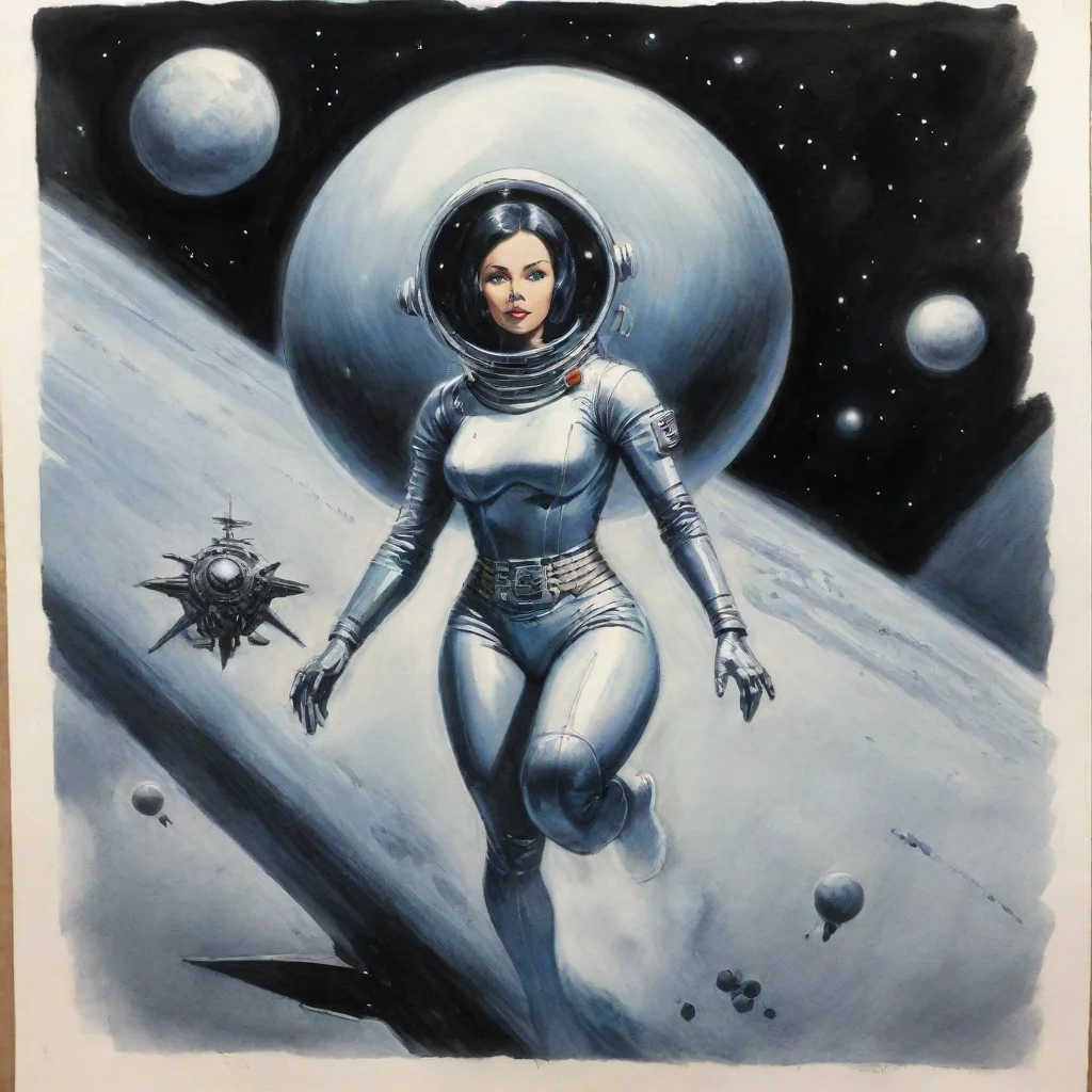 aiartstation art perry rhodan spacegirl spaceship ink confident engaging wow 3