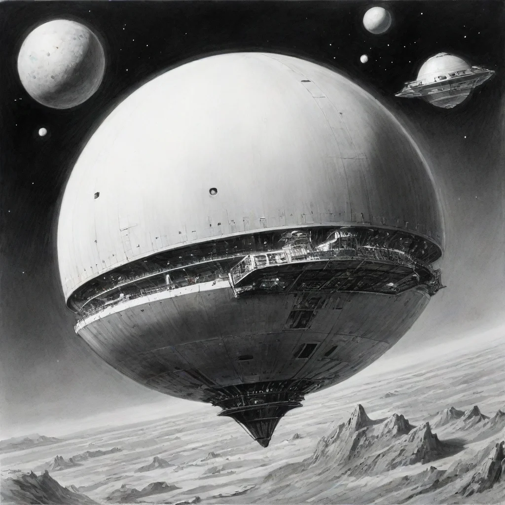aiartstation art perry rhodan spherical spaceships ink confident engaging wow 3