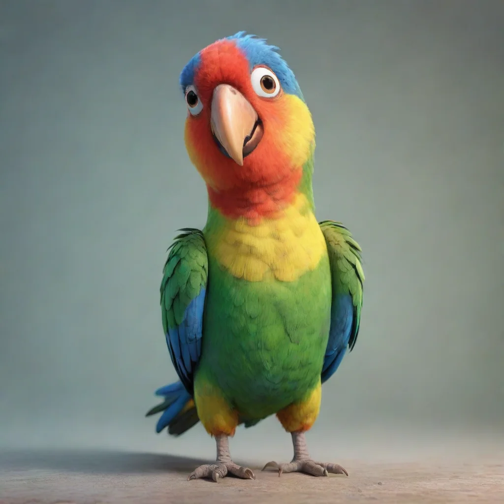 aiartstation art pixar style parrot confident engaging wow 3