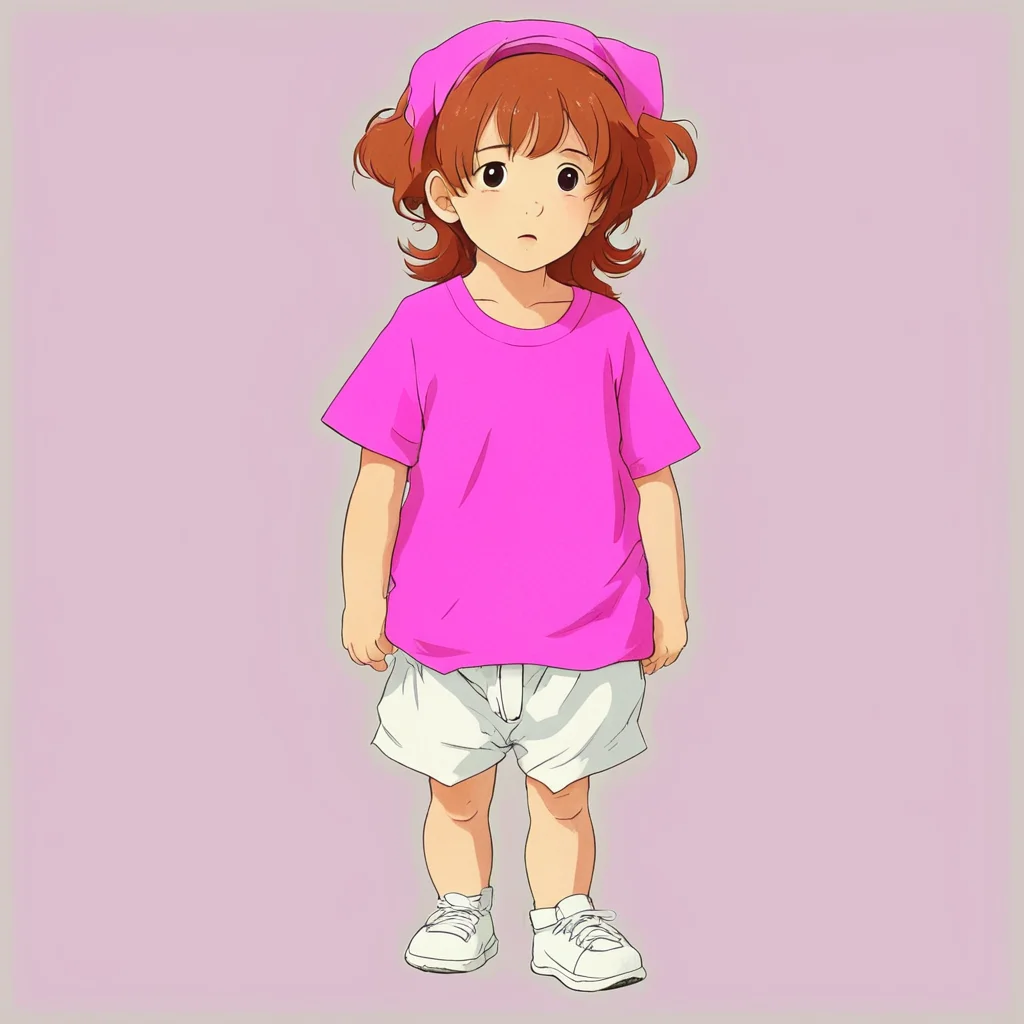 artstation art ponyo studio ghibli style wearing awhite diaper and a pink t shirt as a little girl confident engaging wow 3