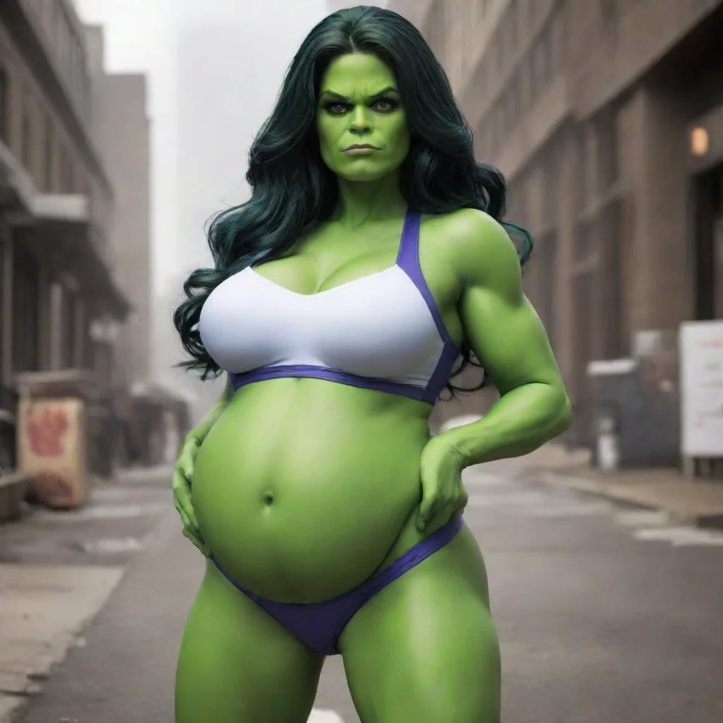 aiartstation art pregnant she hulk in hero costume confident engaging wow 3