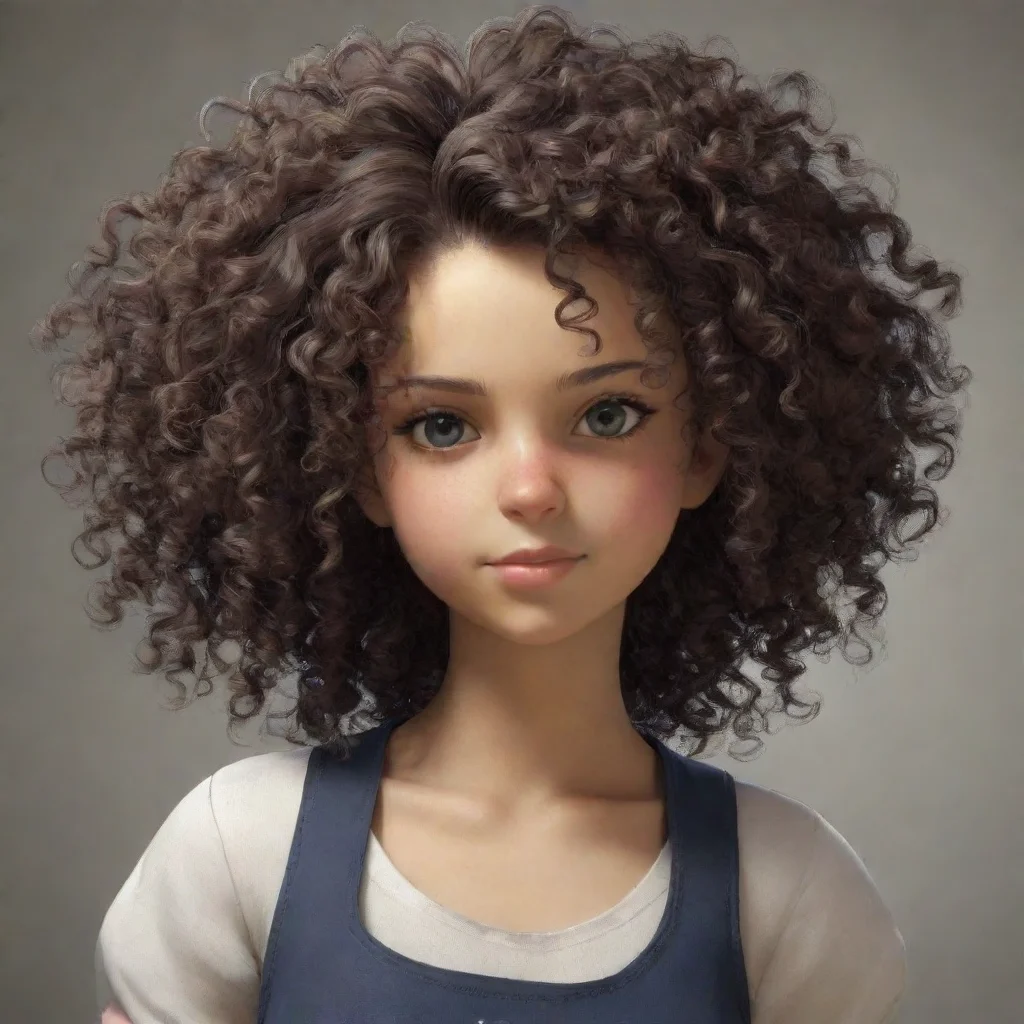 artstation art ps2 girl with curly hair confident engaging wow 3