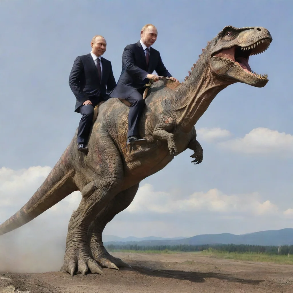 aiartstation art putin riding on the dinosaur confident engaging wow 3