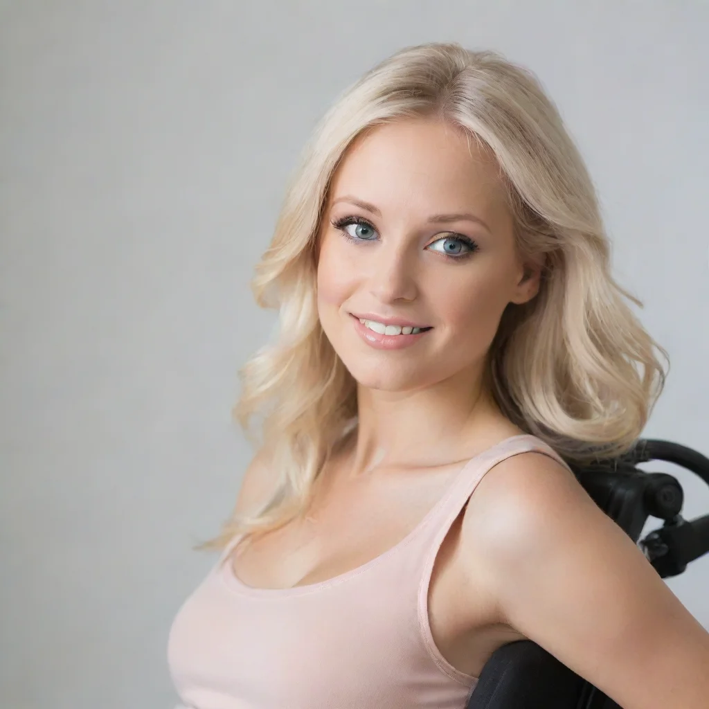 aiartstation art quadriplegic blonde woman confident engaging wow 3