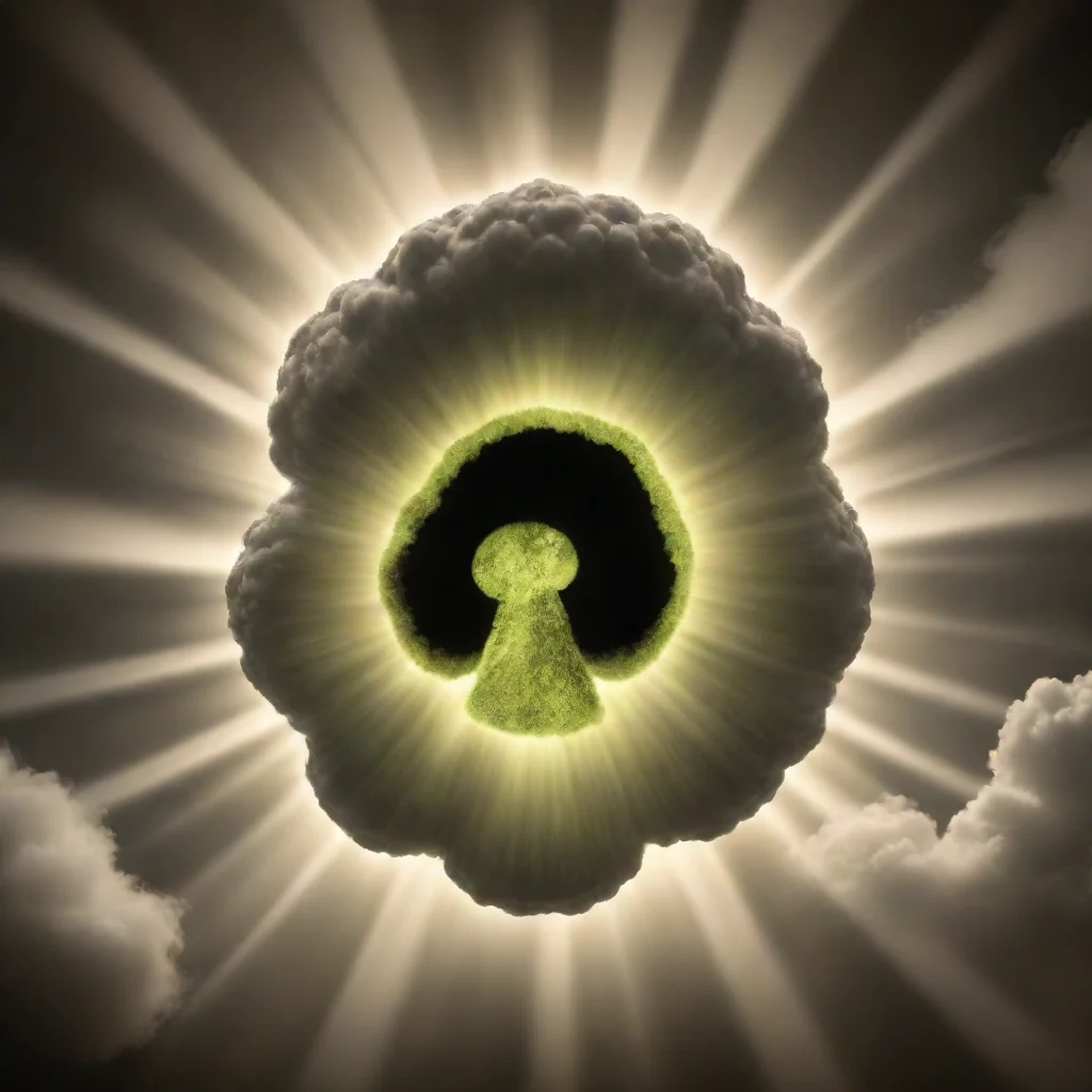 aiartstation art radiation sign illustration inside mushroom cloud%2C 3d abstract confident engaging wow 3