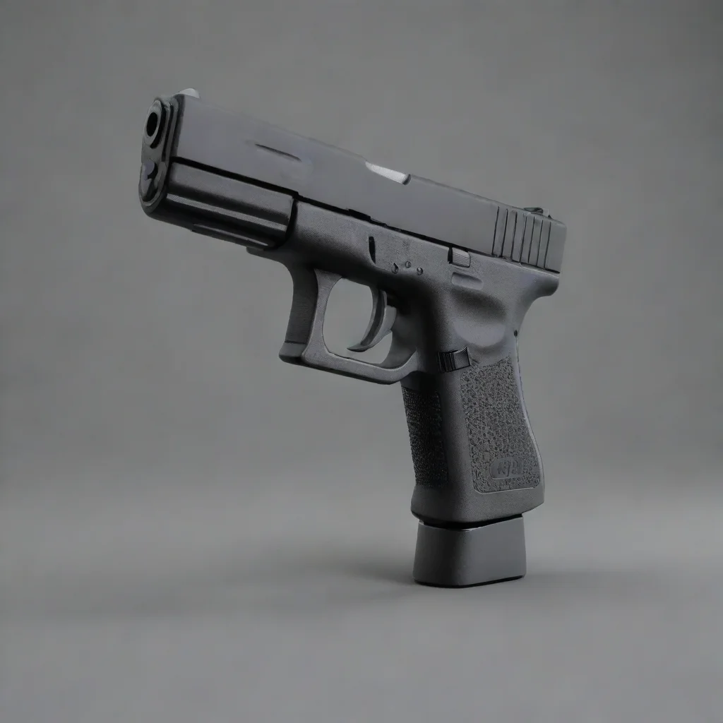 aiartstation art realistic%2C black glock pistol with silver muzzle and slider%2C highly detailed confident engaging wow 3