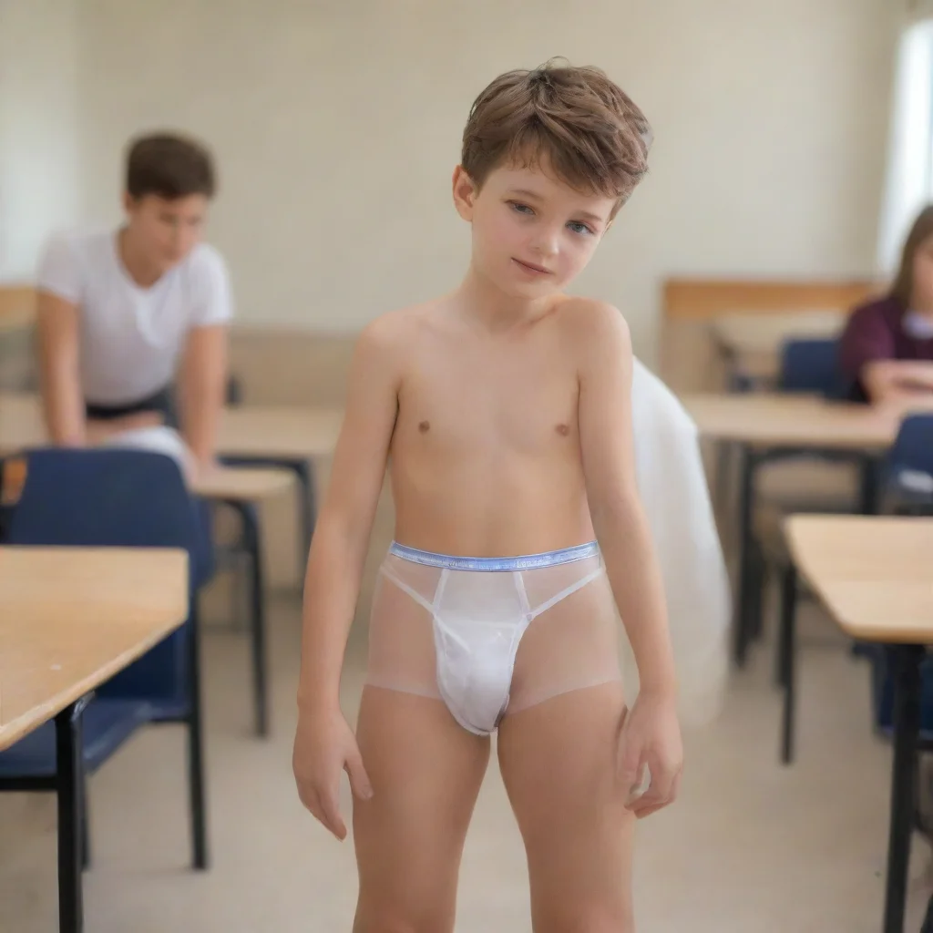 aiartstation art realistic%2C school boy%2C wear transparent underpants%2C in school confident engaging wow 3