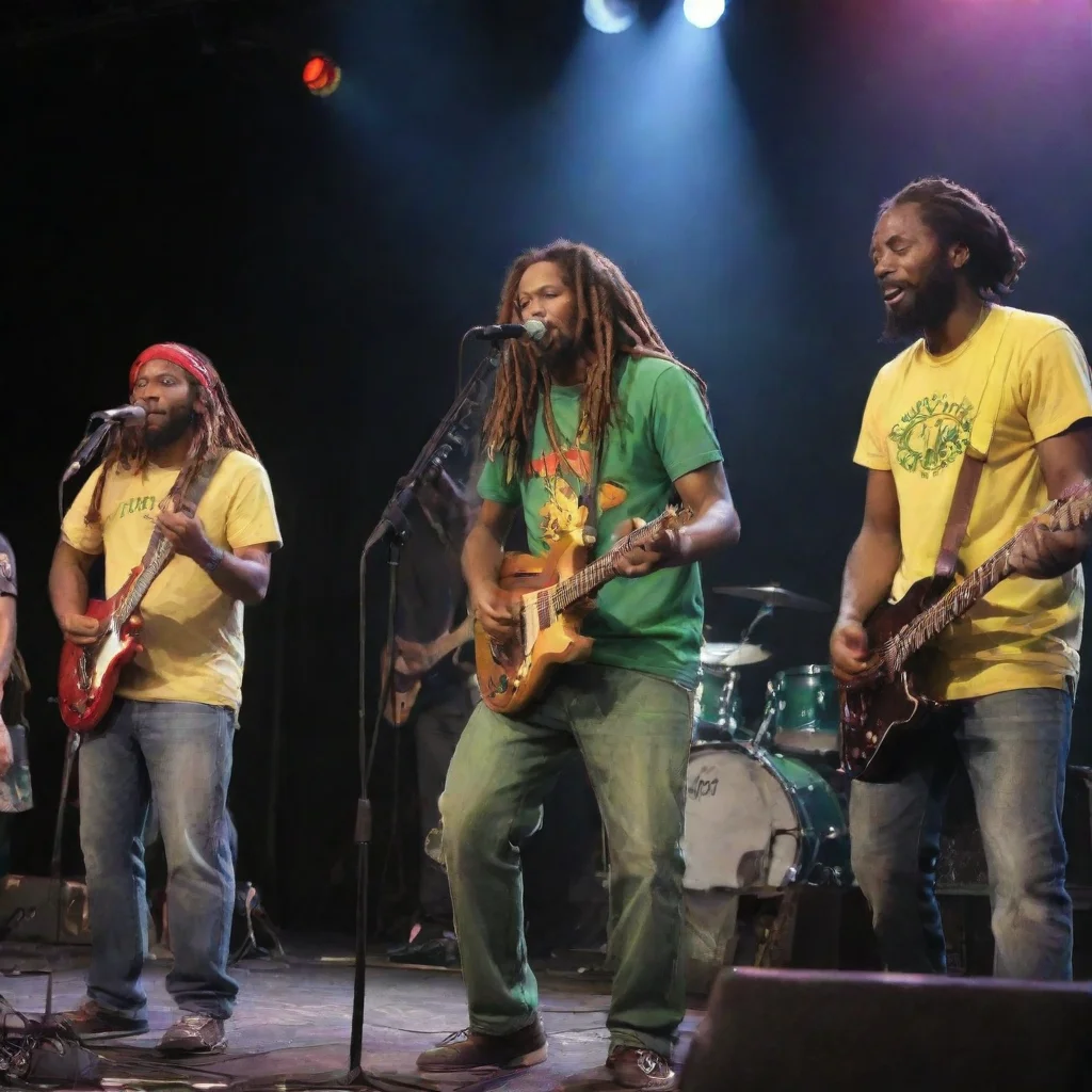 aiartstation art reggae band playing at the stage show confident engaging wow 3