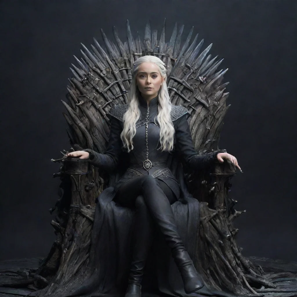 aiartstation art rhaenyra targaryen sitting on the iron throne%2C with head of aegon ii on silver plate confident engaging wow 3