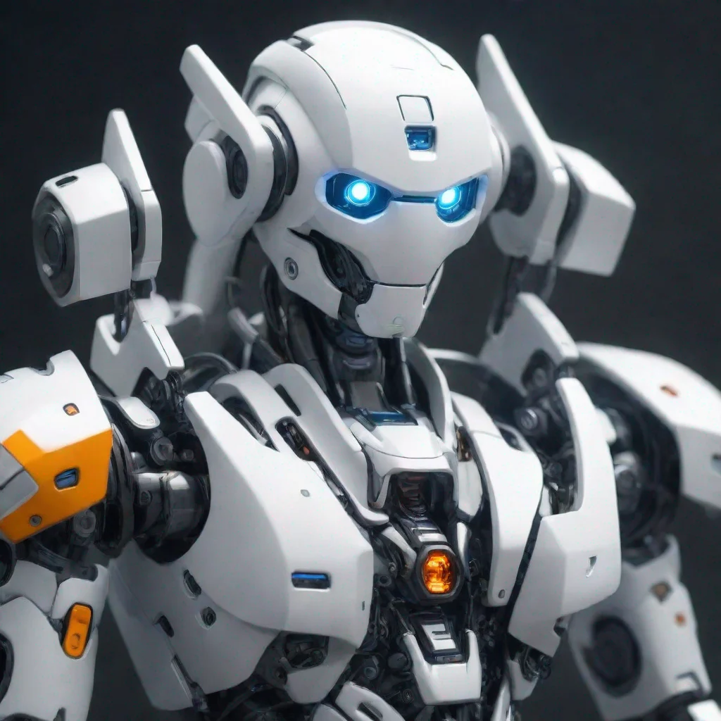 artstation art robotice epic anime robot white confident engaging wow 3