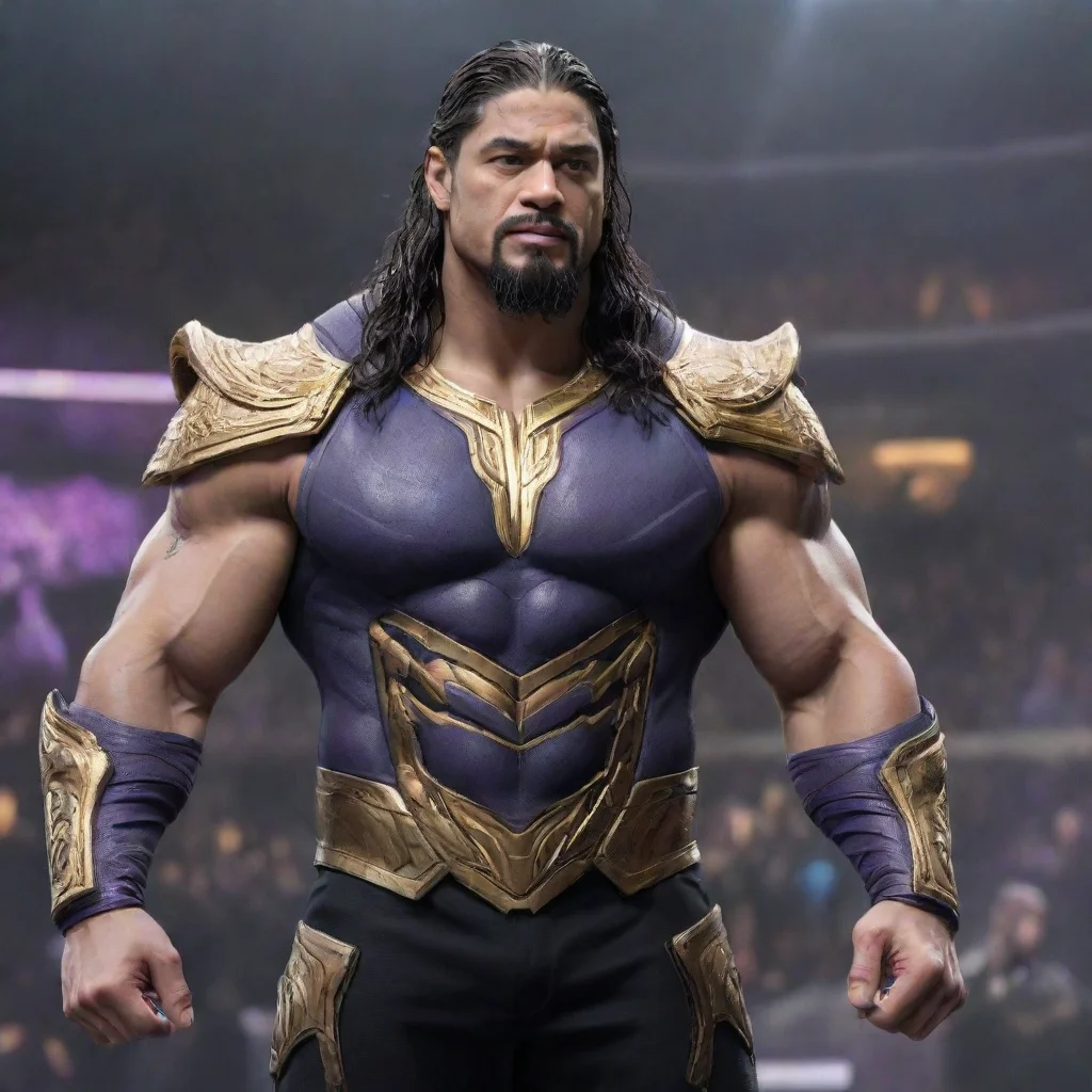 aiartstation art roman reigns from wwe as a thanos from avengers confident engaging wow 3